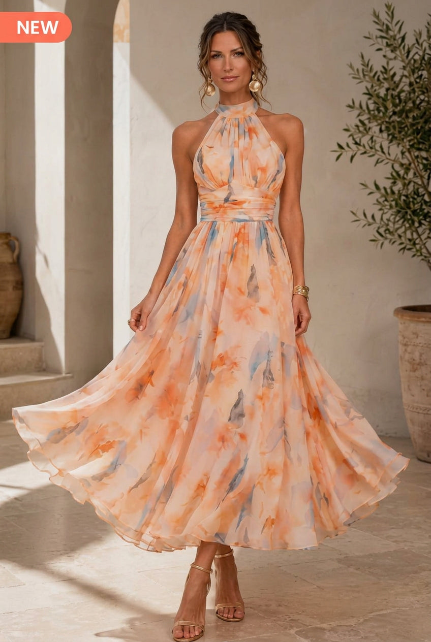 Whirl Watercolor Maxi Dress