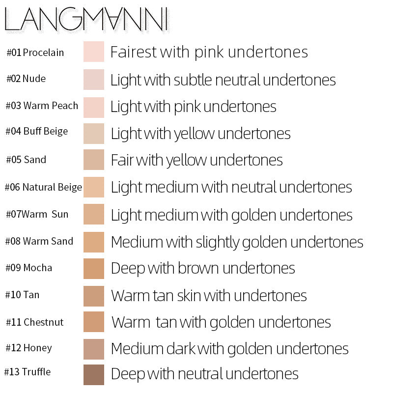 Langmanni Cross-border Makeup Liquid Foundation Matte Oil Control Concealer Foundation European And American Makeup Amazon Exclusively