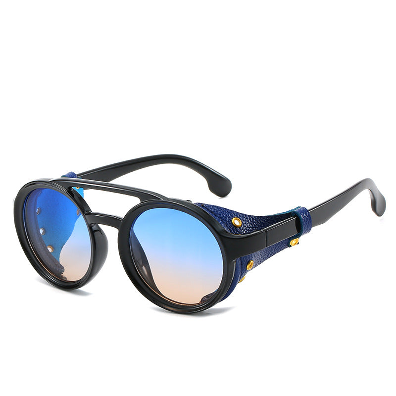 New Fashion Punk Leather Buckle PC Sunglasses UV Protection Personalized Sunglasses Street Shot Men's And Women's Glasses