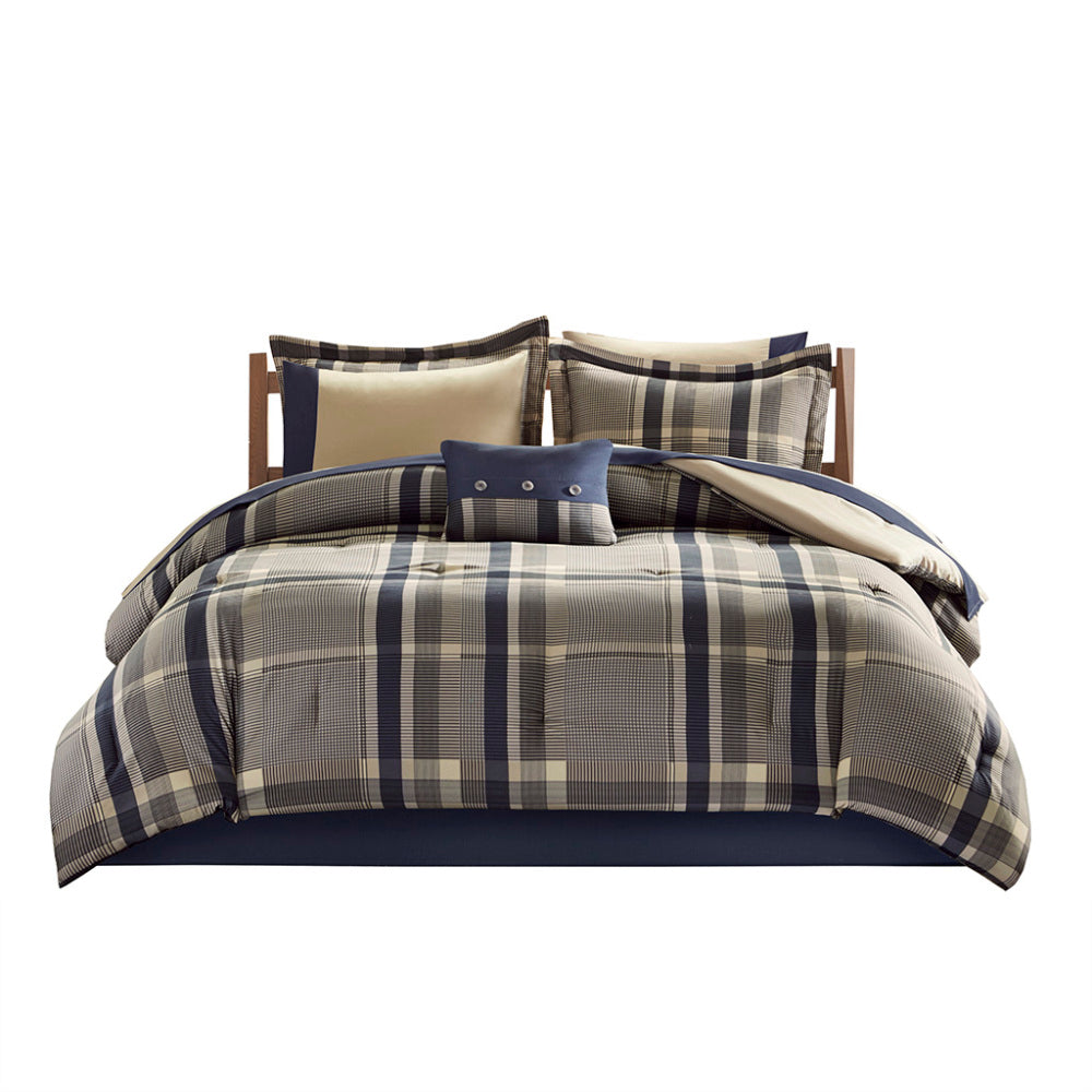 Full Plaid Comforter Set with Bed Sheets