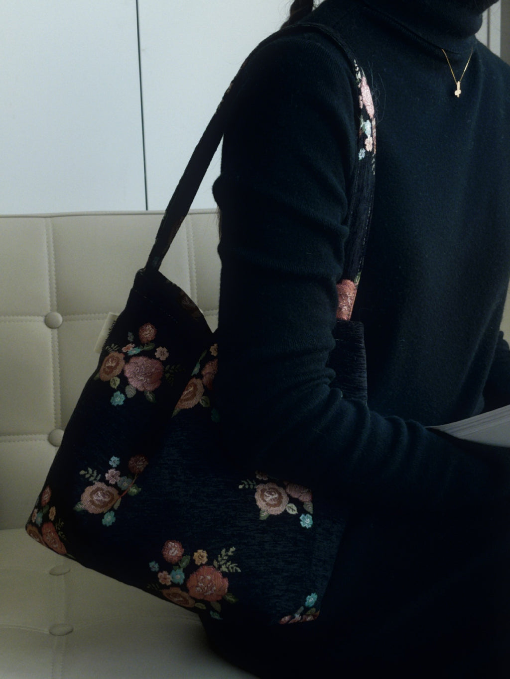 [Suxi Cloth Bag] Flower Retro National Style Women's Shoulder Underarm Bag Artistic Texture Niche Design Small Shoulder Bag