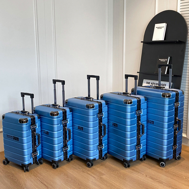 Frosted Durable Luggage Case Aluminum Frame Password Robust Trolley Case 24 Female Male 28 Inch Boarding Leather Large Travel Case 30
