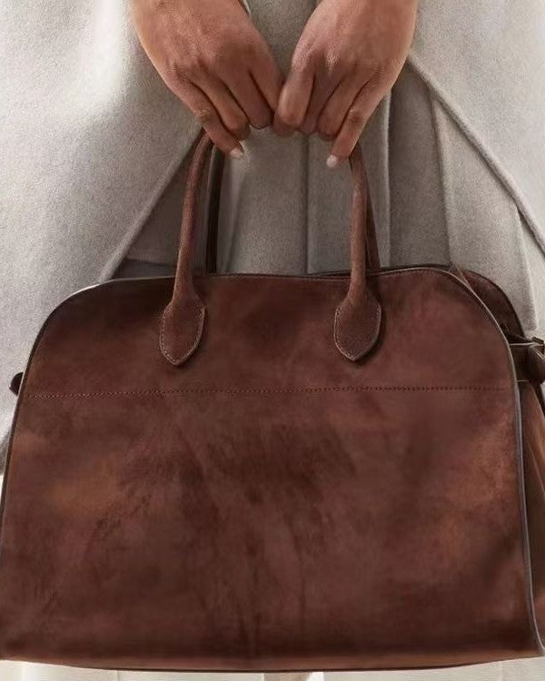 Tote Bag Women's 2025 New Autumn And Winter High-end Niche Design Large Capacity Commuting Vintage Suede Handbag