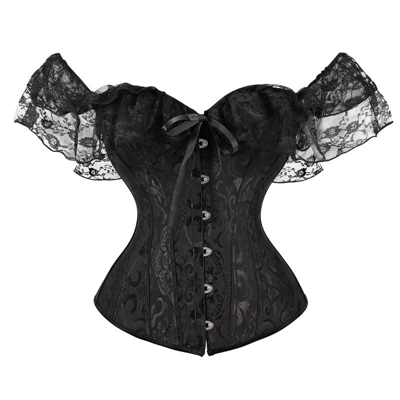 Trendy Influencer-Style 1810 Shapewear Bodysuit Bridal Corset Dress Lace Sleeves Tummy Control Shapewear Fishbone Bra