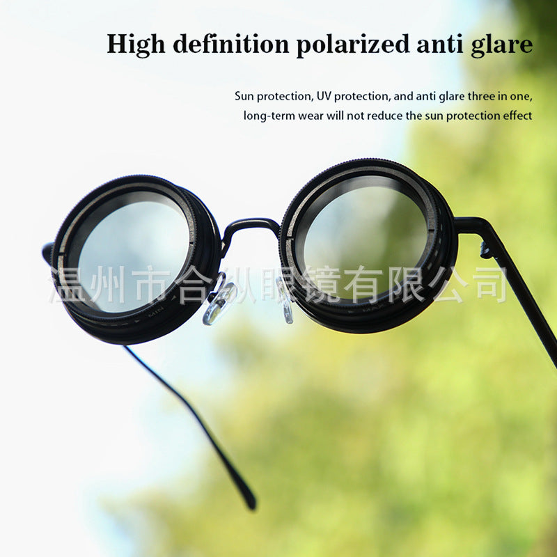 Purely Handmade Nd9 Adjustable Light-Reducing Sunglasses For Fishing And Driving, Uv Anti-Ultraviolet Filter, Personalized Polarized Sunglasses