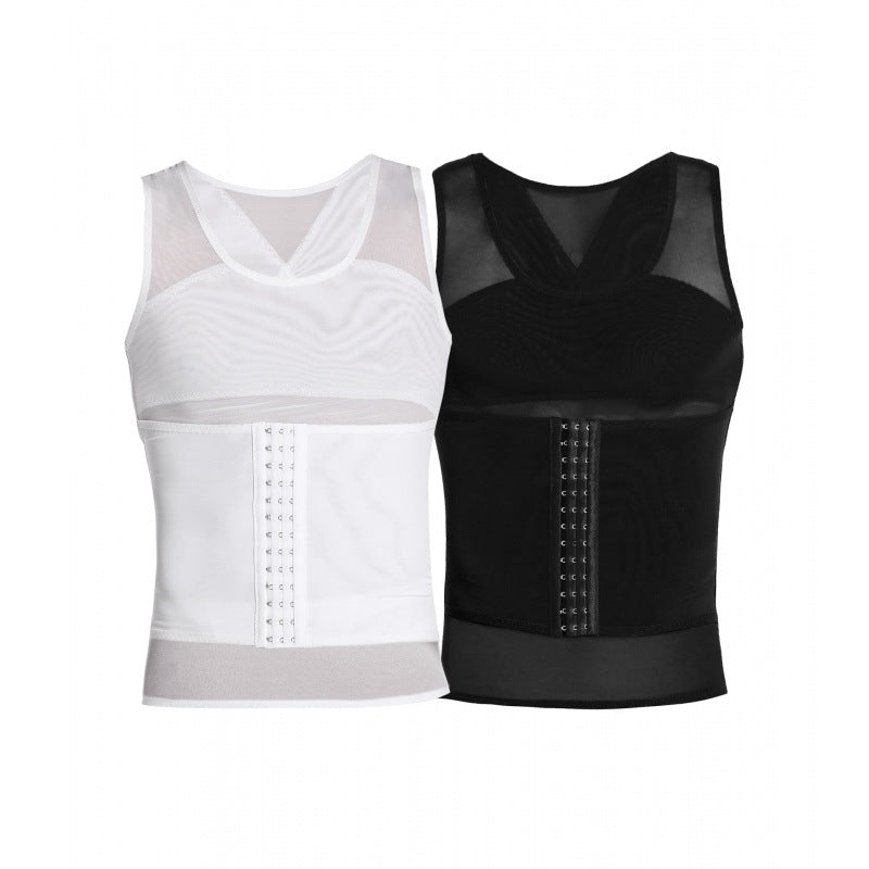 Men's Breasted Adjusting Abdominal Shaping Clothes Tunic Belted Belly Belt Beer Belly Shaping Vest Invisible Breathable