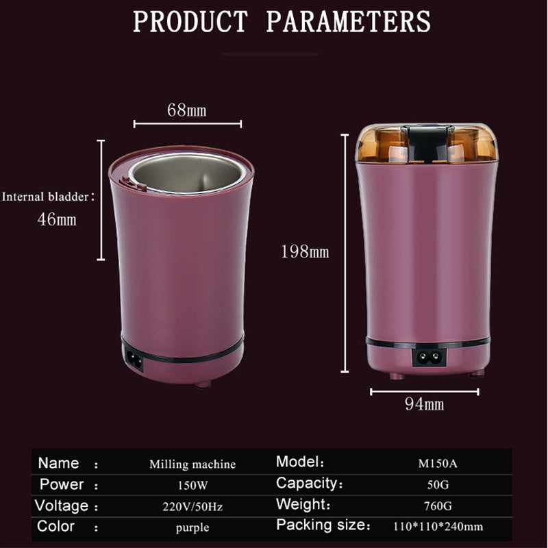 Household Electric Grinder Food Bean Grinder Seasoning Miscellaneous Grains Traditional Chinese Medicine Coffee Grinder Mini Grinder