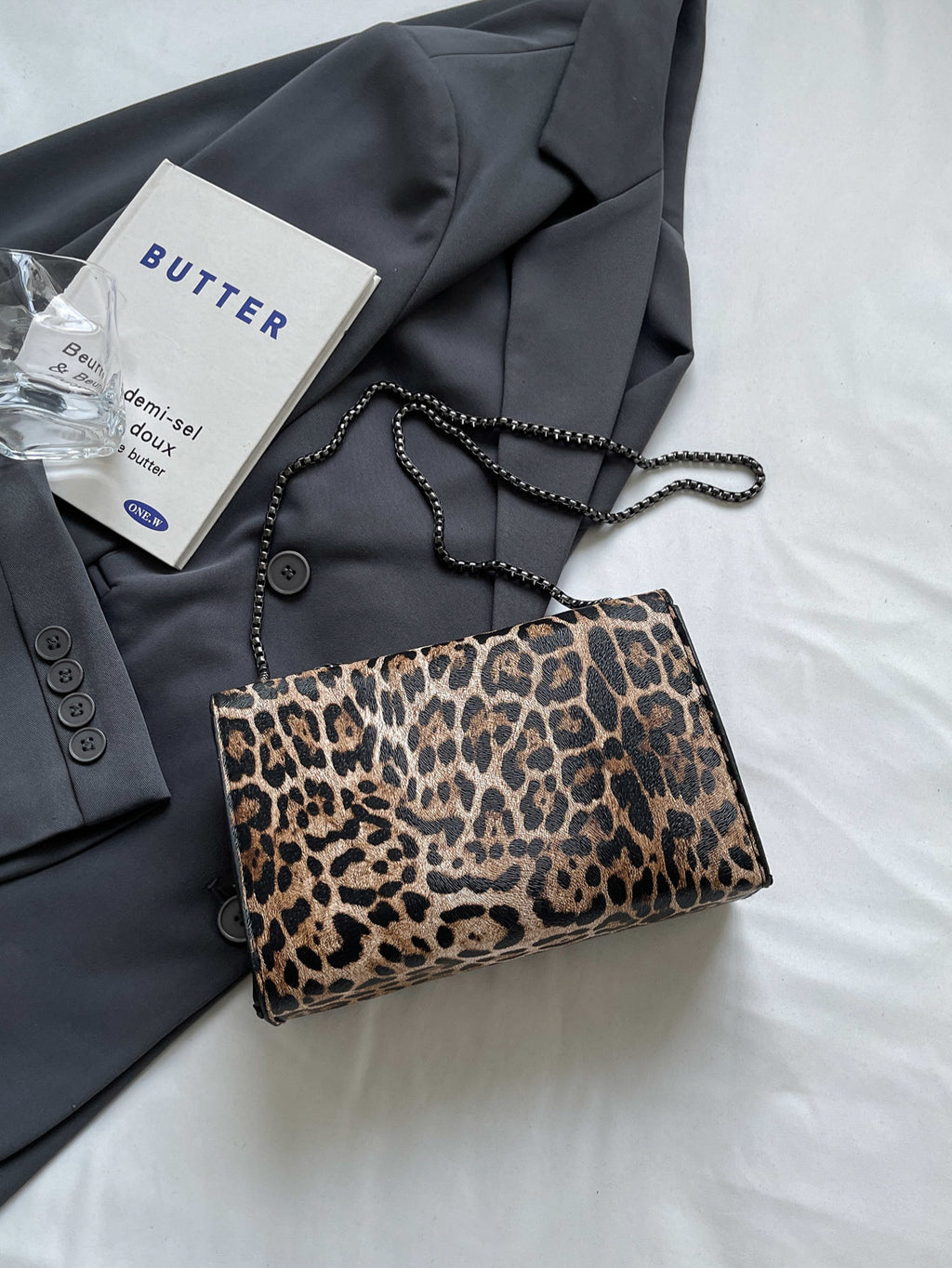 Internet Celebrity Leopard Print Bag For Women 2024 New Fashion Single Shoulder Small Square Bag High-End Western Style Niche Design Crossbody Bag