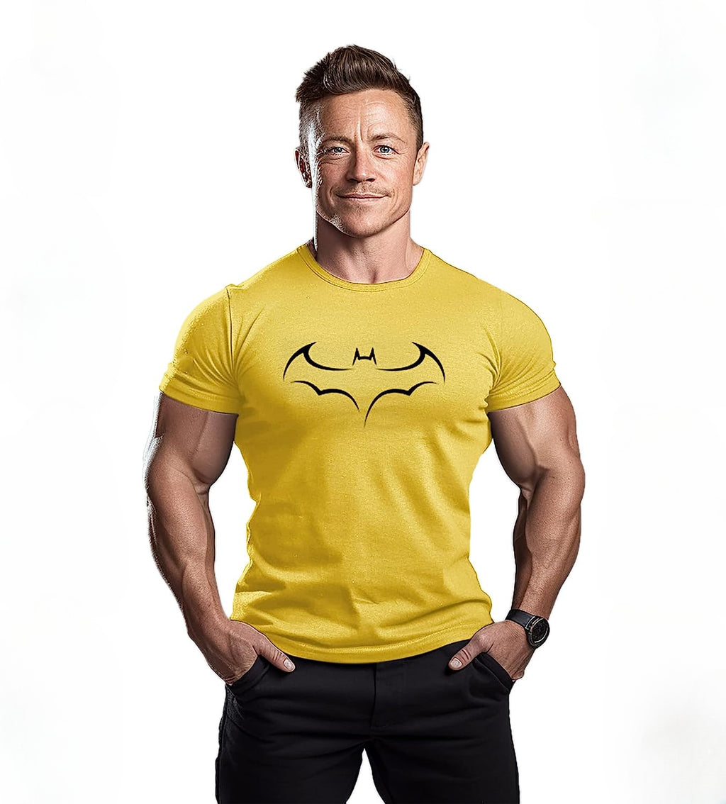 Men's Batman Fitness Short-sleeved T-shirt Cotton Gym