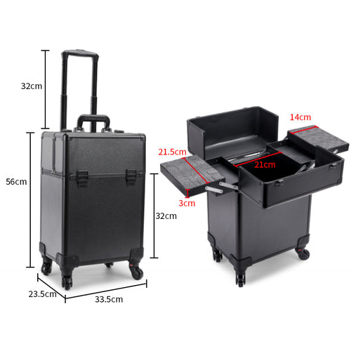 Large-capacity Professional Trolley Luggage, Professional Tattoo Makeup Case, Makeup Eyelashes And Nail Art Furniture And Beauty Tool Storage