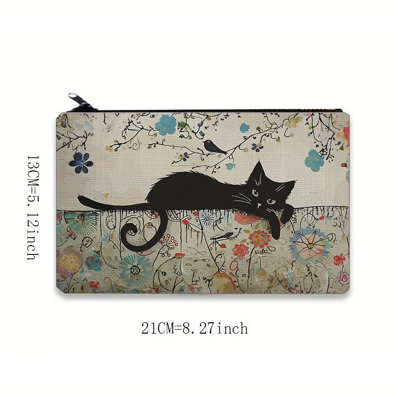 Retro Cat Makeup Bag, Cute Travel Bag, Travel Lightweight Makeup Organizer, Multifunctional Coin Money