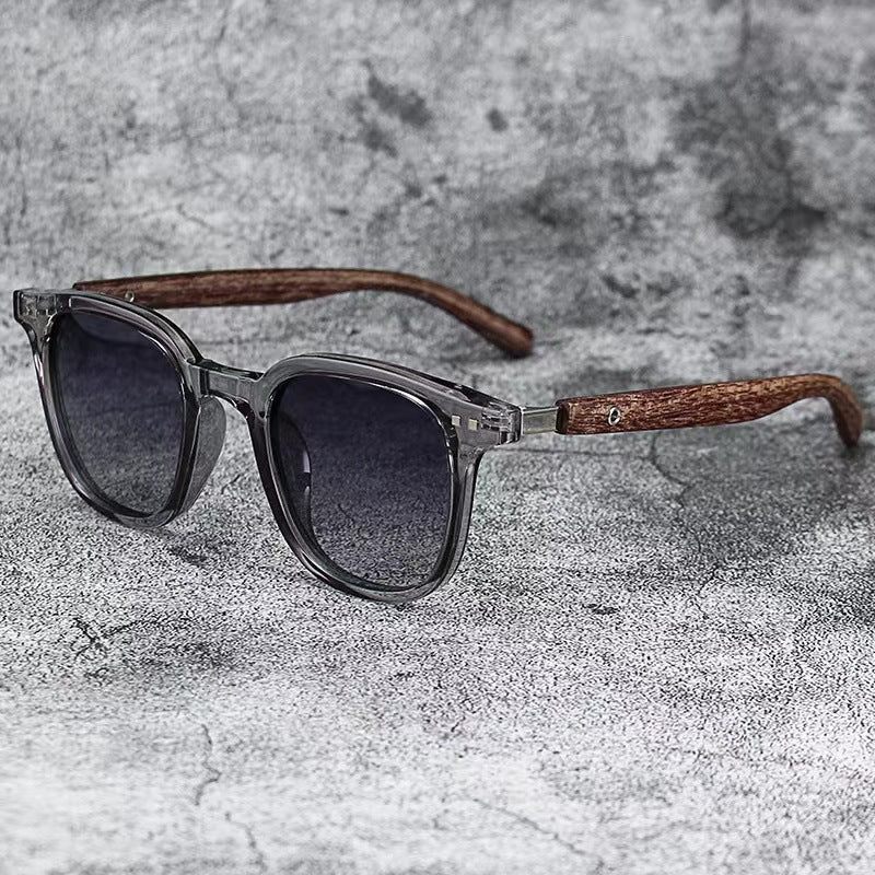Wood Grain Leg Rice Nail Sunglasses Women's European And American Ins Wind Sunglasses Men's Sunshade Sunglasses