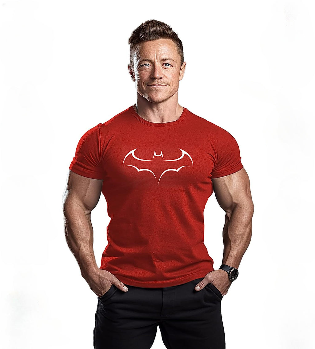 Men's Batman Fitness Short-sleeved T-shirt Cotton Gym