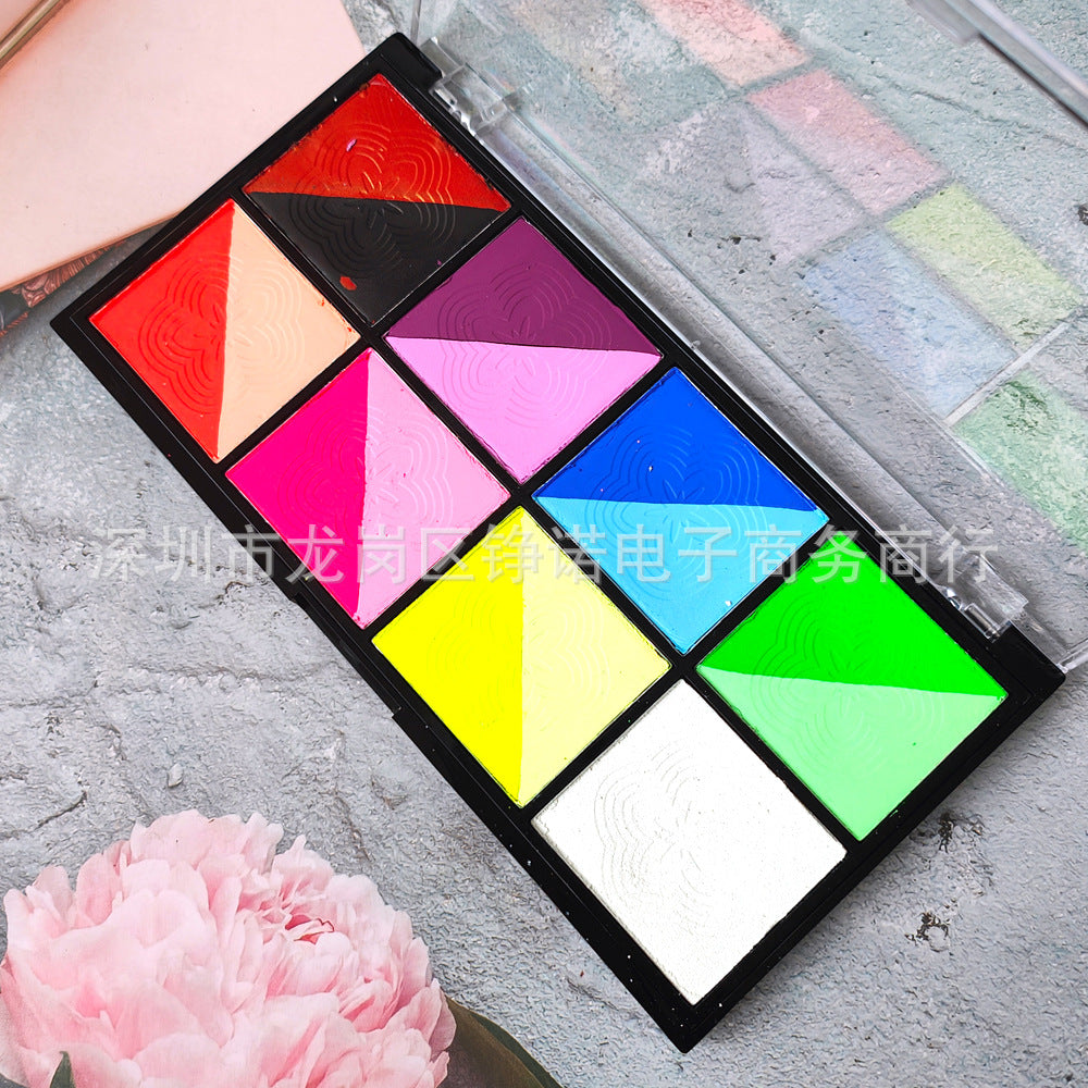 Double Color Matte Color Palette Quick-drying Water-soluble Body Paint Halloween Facial Makeup