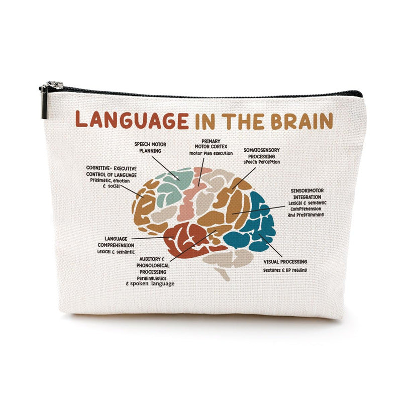 New Cross-border Hot Diy, Direct Selling A Variety Of Styles, Printing Interesting Brain Tissue Cosmetic Bag