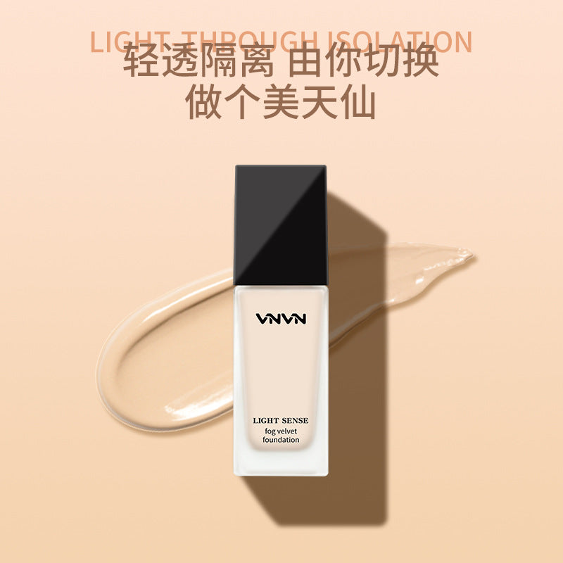 Thailand VNVN Light Foundation Lightweight Oil Control Concealer Moisturizing Durable No Makeup Matte Soft Mist Natural 30ml