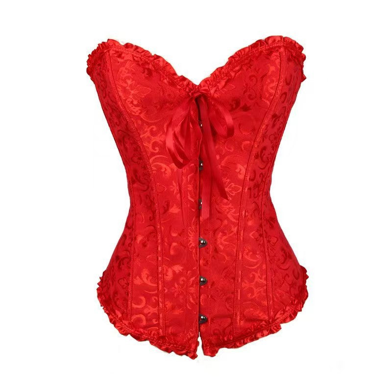 European And American Court Corset Vintage Gathering Belly Corset Sexy Wedding Dress Base Corset Shaping Top