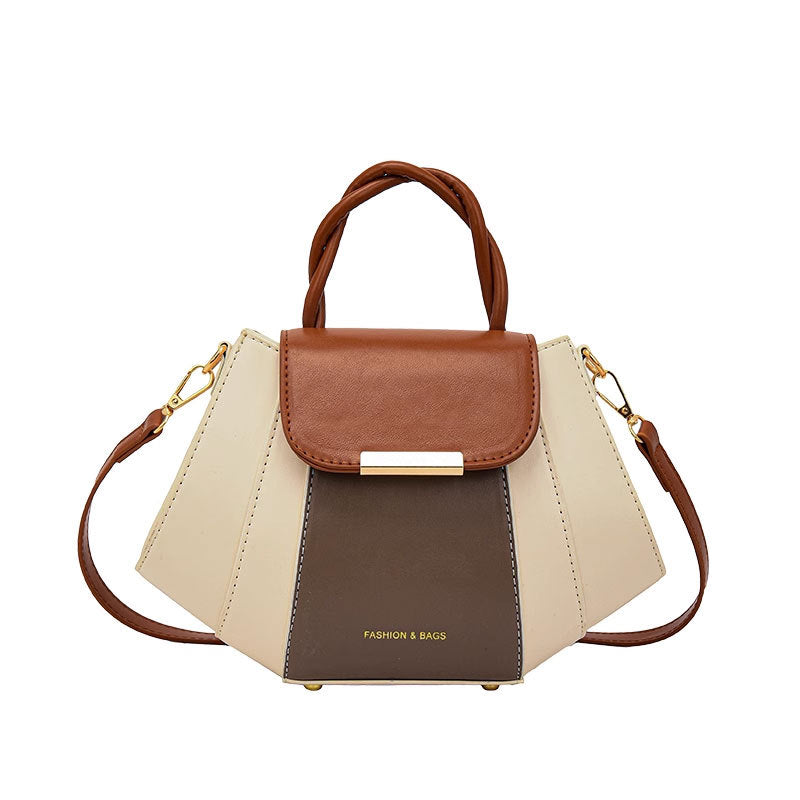 Popular Contrasting Color Small Handbag For Women 2025 Spring And Summer Niche Design Versatile Small Square Bag High-Quality Texture Shoulder Bag