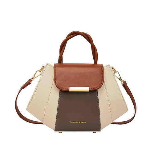 Popular Contrasting Color Small Handbag For Women 2025 Spring And Summer Niche Design Versatile Small Square Bag High-Quality Texture Shoulder Bag