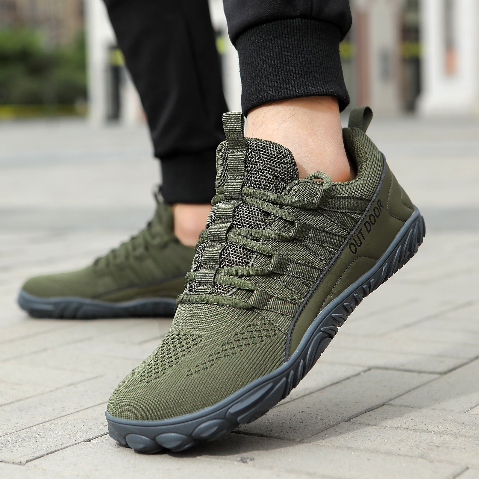 Five-Finger Wide-Toe Hiking Shoes Hiking Shoes Flying Woven Shoes Casual Sports Men's Shoes Non-Slip Walking Shoes Cycling Shoes Outdoor Shoes