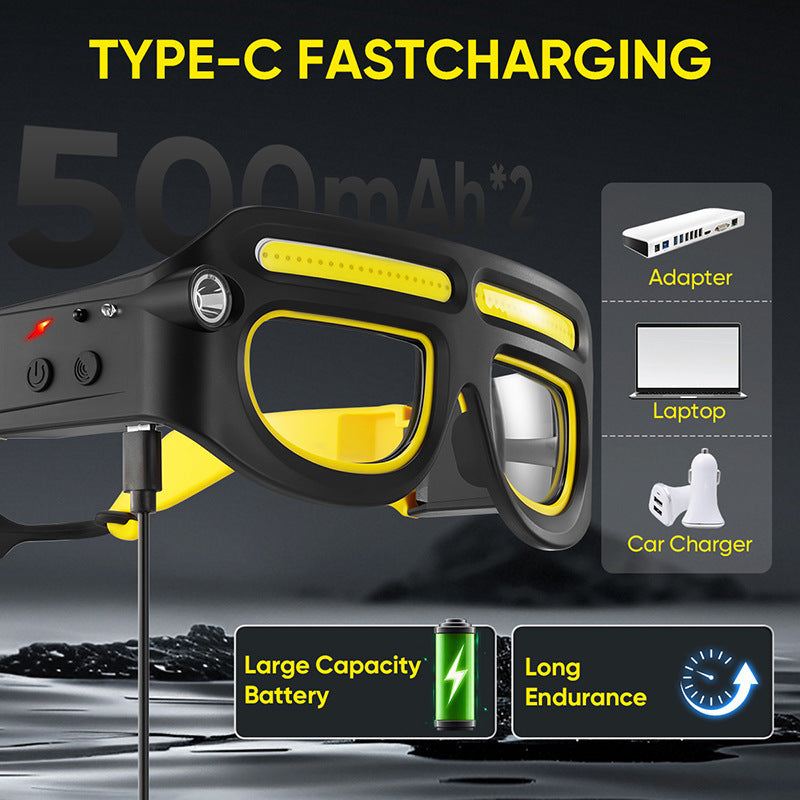 New Model High-Intensity Smart Headlamp Outdoor Multi-Functional Night Fishing Light Cycling Light USB Rechargeable Lighting Lamp