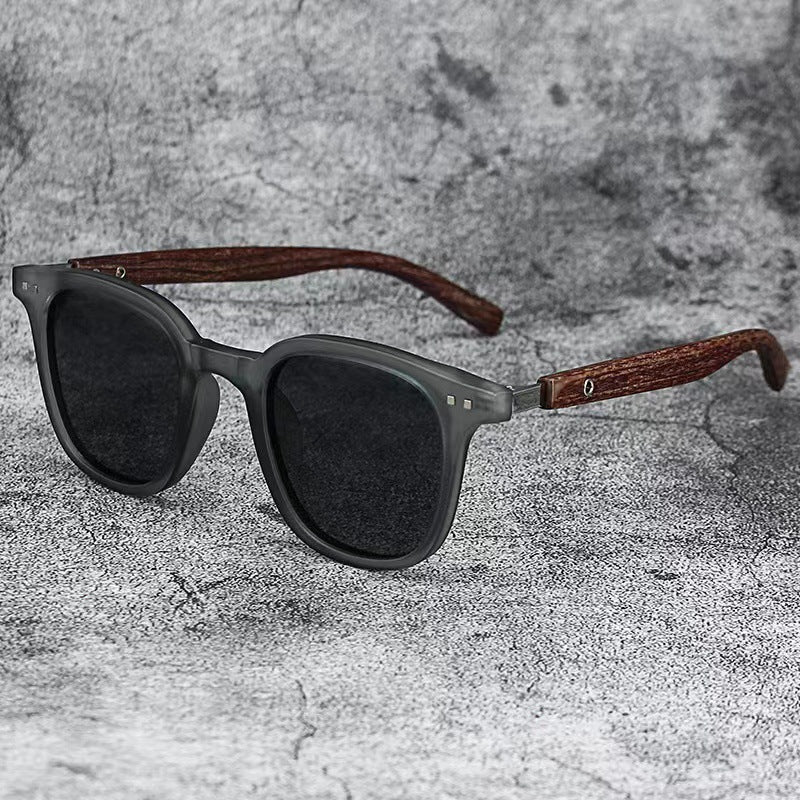 Wood Grain Leg Rice Nail Sunglasses Women's European And American Ins Wind Sunglasses Men's Sunshade Sunglasses