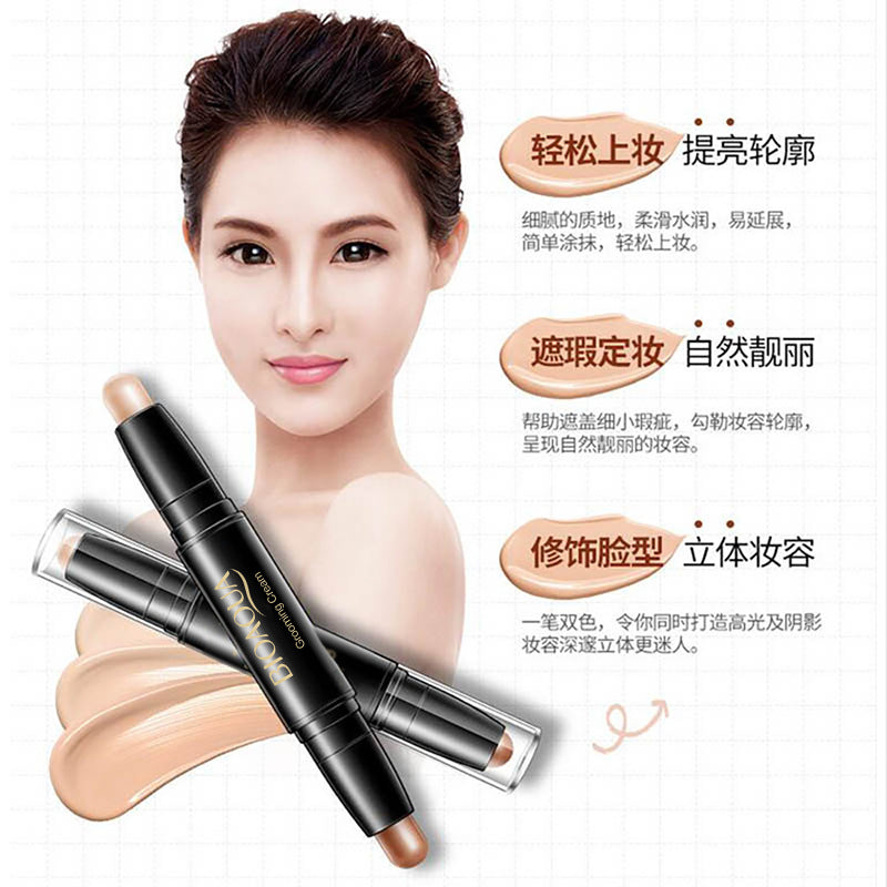 Repair Stick Double-headed Light Shadow Concealer Lifting Beauty Makeup Repair Pen Shadow Highlight Three-dimensional Concealer Pen Makeup