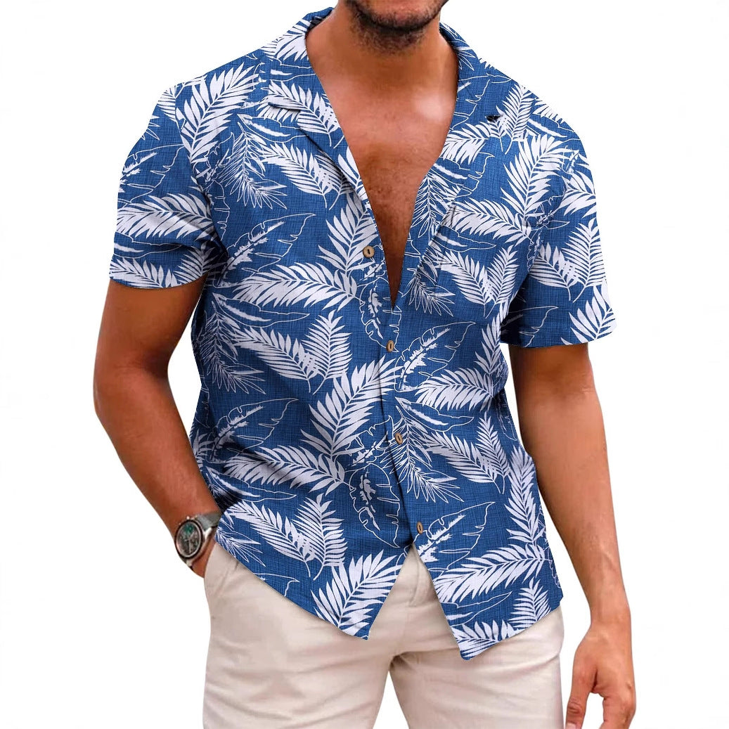 New Arrival Seaside Hawaiian Flower Shirt Men's Half-Sleeve Quick-Dry Beach Short-Sleeved Flower Shirt For Men And Women