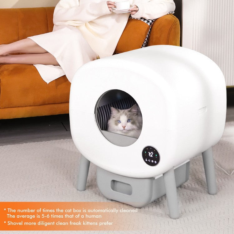 New Smart Cat Litter Box Closed Cat Toilet Large Capacity Mobile Phone Remote One-button Shovel Shit Automatic Cat Litter Box
