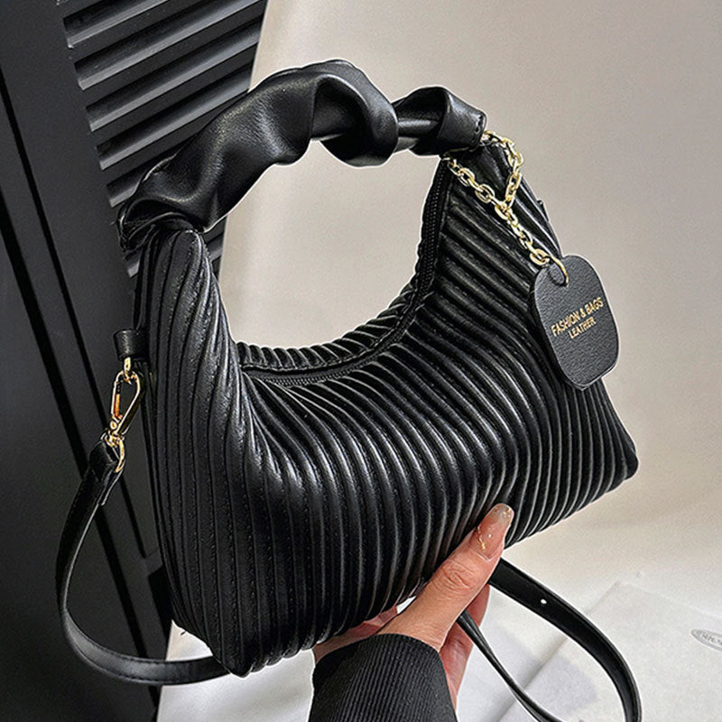Textured Vertical Striped Handbag 2023 New Niche Design Shoulder Messenger Bag Western Style All-match Bag For Women Wholesale