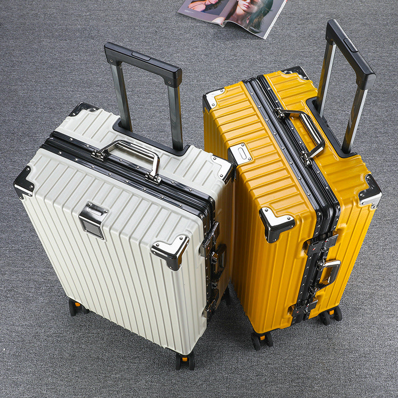 Suitcase For Male Students, Large-Capacity Aluminum Frame Password Box, Female Suitcase, Strong And Durable, Thickeneded Trolley Case With Universal Wheels