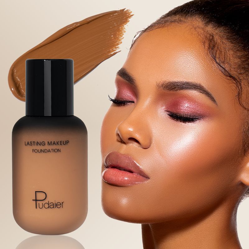 Wheat Liquid Foundation European And American Makeup Yellow Black Leather Dark Bronze Small Bottle Black Makeup Women