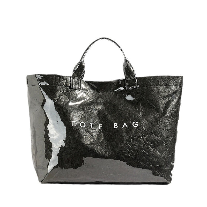 Manufacturer Customized Retro Waterproof Dupont Paper Shoulder Bag, Fashionable Work Clothing Large Capacity Tear-Resistant Kraft Paper Handbag