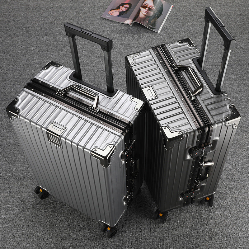 Suitcase For Male Students, Large-Capacity Aluminum Frame Password Box, Female Suitcase, Strong And Durable, Thickeneded Trolley Case With Universal Wheels