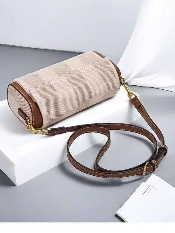Cross-Border Women's Bag 2025 New High-End Texture Women's Bag Niche Design Cylindrical Single Shoulder Crossbody Pillow Bag For Women