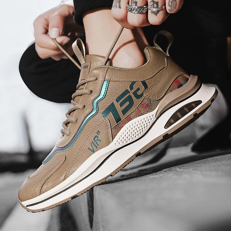 Cross-border Plus Size Spring And Autumn New Men's Shoes Retro Men's Leather Sports Running Shoes Student Casual Workwear Torre Shoes