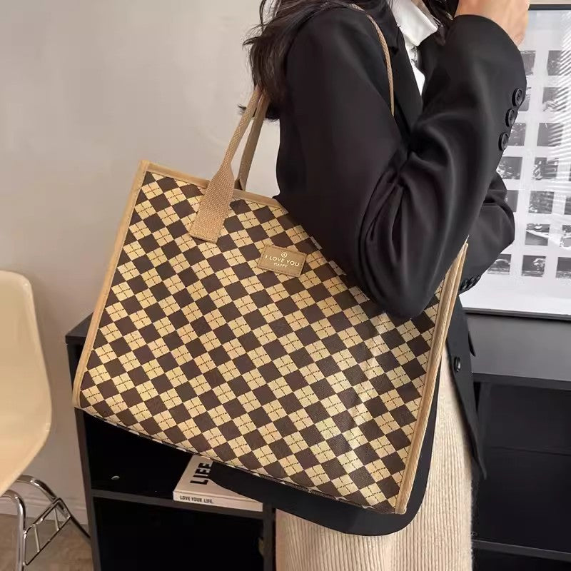 Single Shoulder Bag Women's High-grade Large Capacity Women's Handbag Niche Design Student Canvas Artistic Commuter Tote Bag