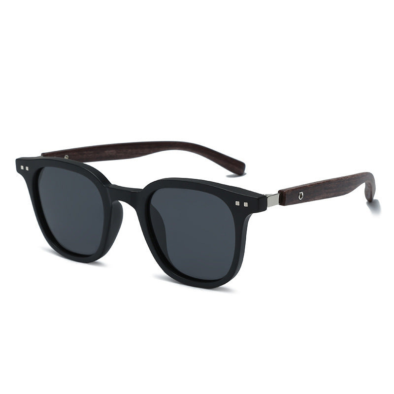 Wood Grain Leg Rice Nail Sunglasses Women's European And American Ins Wind Sunglasses Men's Sunshade Sunglasses