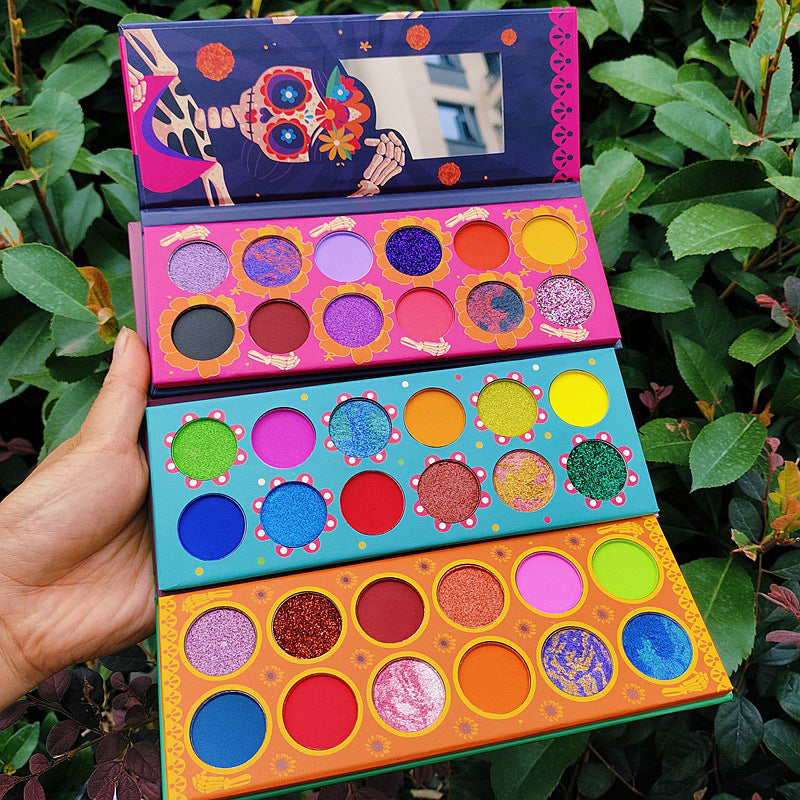 Cross-Border Export New 12-Color Eye Shadow Palette Pearlescent Matte Glitter Sequin Makeup Palette Stage Makeup Palette Customization