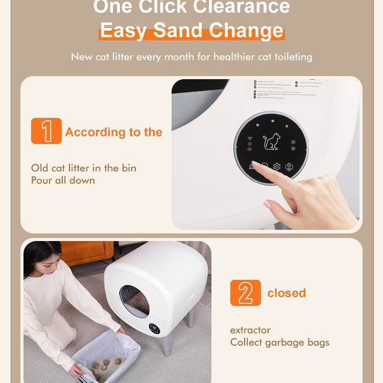 New Smart Cat Litter Box Closed Cat Toilet Large Capacity Mobile Phone Remote One-button Shovel Shit Automatic Cat Litter Box
