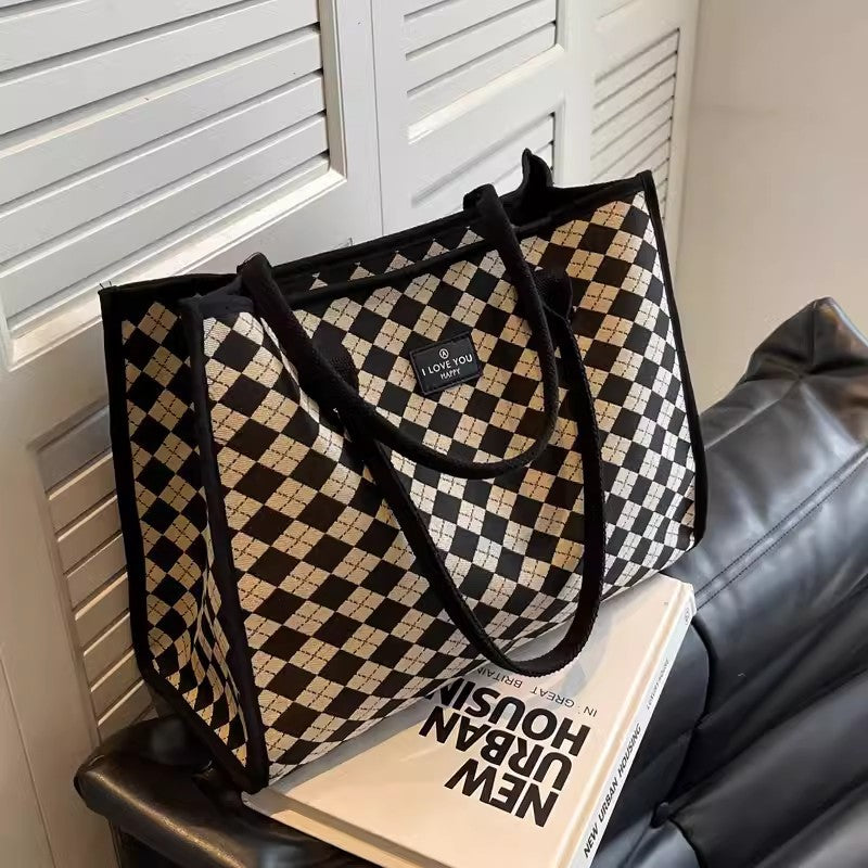 Single Shoulder Bag Women's High-grade Large Capacity Women's Handbag Niche Design Student Canvas Artistic Commuter Tote Bag