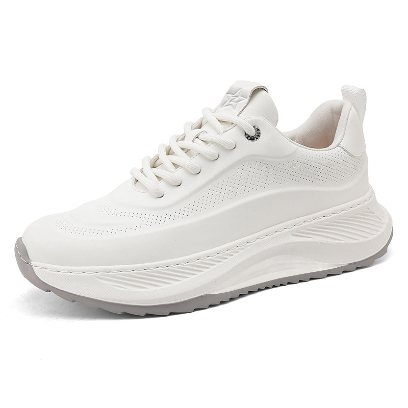 Men's Shoes, Large Size Leather Sports And Casual Shoes, Korean Style Heightening Dad Trendy Shoes, Cross-Border Foreign Trade Popular Thick-Soled Sneakers