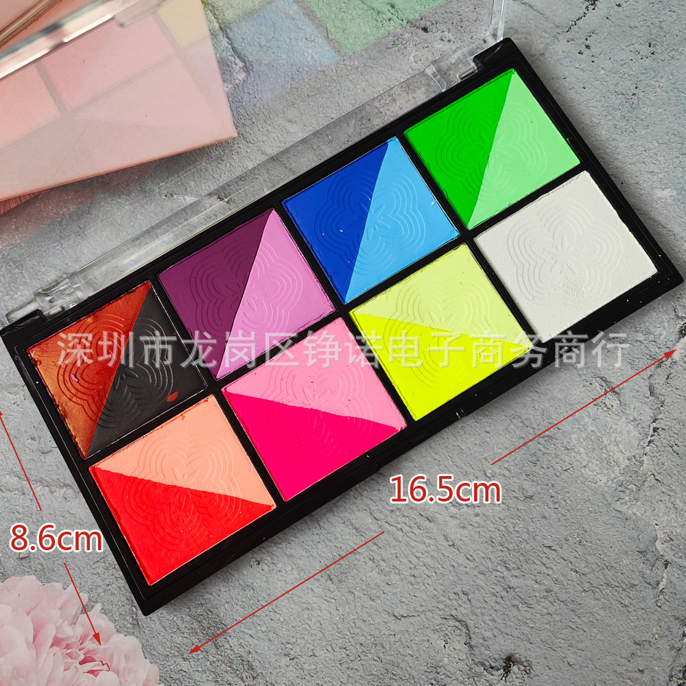 Double Color Matte Color Palette Quick-drying Water-soluble Body Paint Halloween Facial Makeup