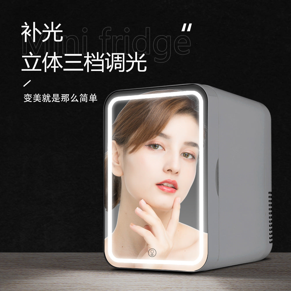 Annan Car Refrigerator 8L Mirror Beauty Refrigerator Cosmetic Mask Perfume 110v Refrigerated Mini Refrigerator