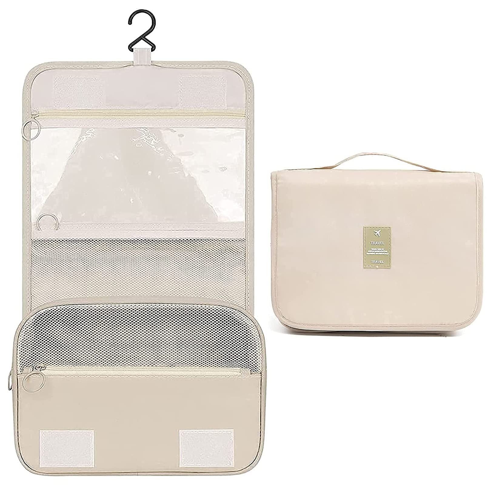 Women Cosmetic Bag Travel With Hook Toiletry Storage Organizer Women's Cosmetic Bag Waterproof Bathroom Shower Bag