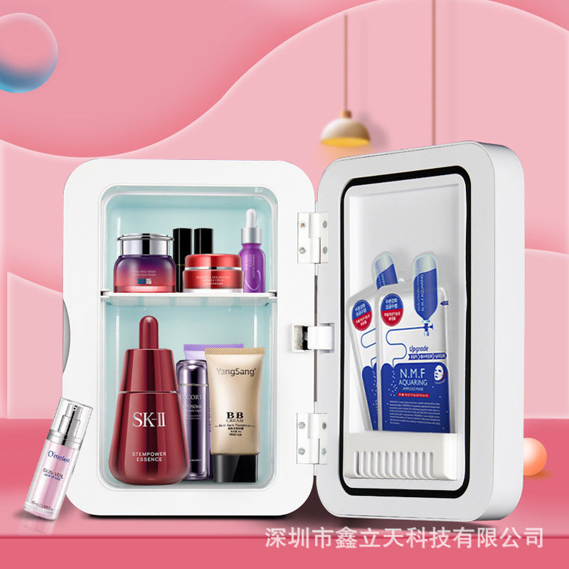 Annan Car Refrigerator 8L Mirror Beauty Refrigerator Cosmetic Mask Perfume 110v Refrigerated Mini Refrigerator