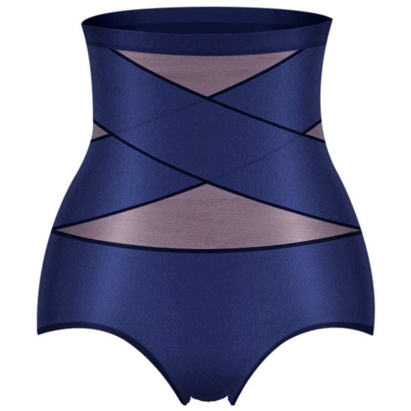Wholesale Explosive Cross Bandage High Waist Ice Silk Belly Pants Women's Thin Breathable Ladies Body Shaping Underwear Support