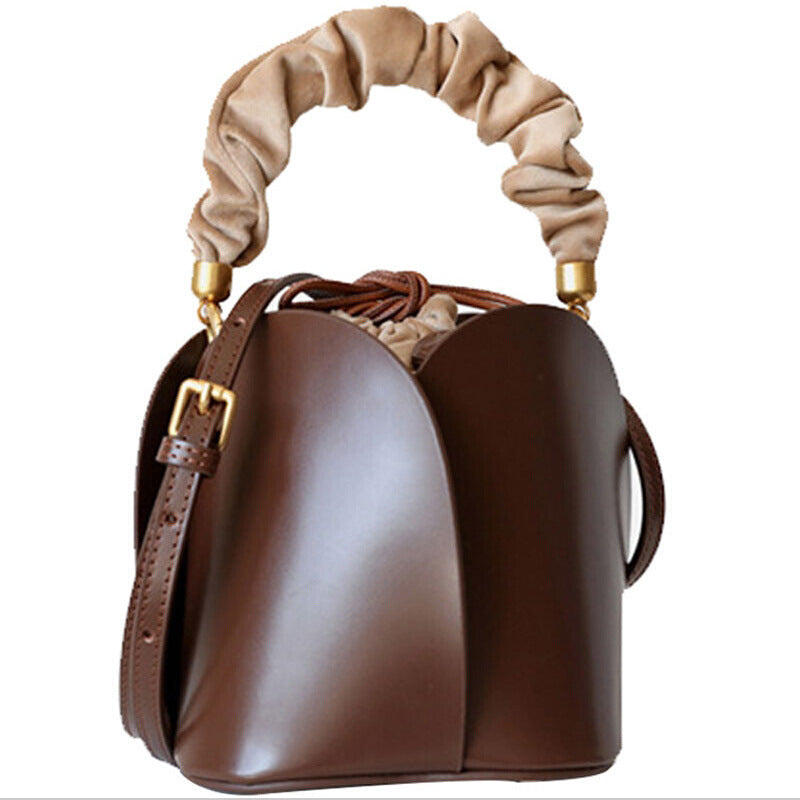Women's Bags 2025 New Bucket Bag Niche Design Vegetable Basket Bag High-End Petal Flower Hand-Held Crossbody Bag