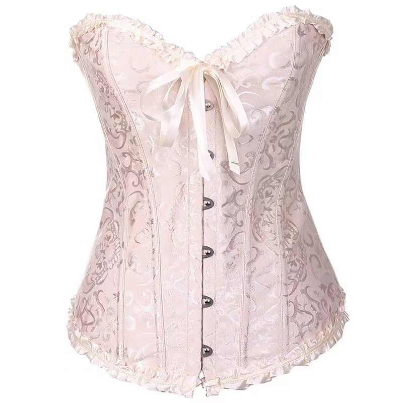European And American Court Corset Vintage Gathering Belly Corset Sexy Wedding Dress Base Corset Shaping Top