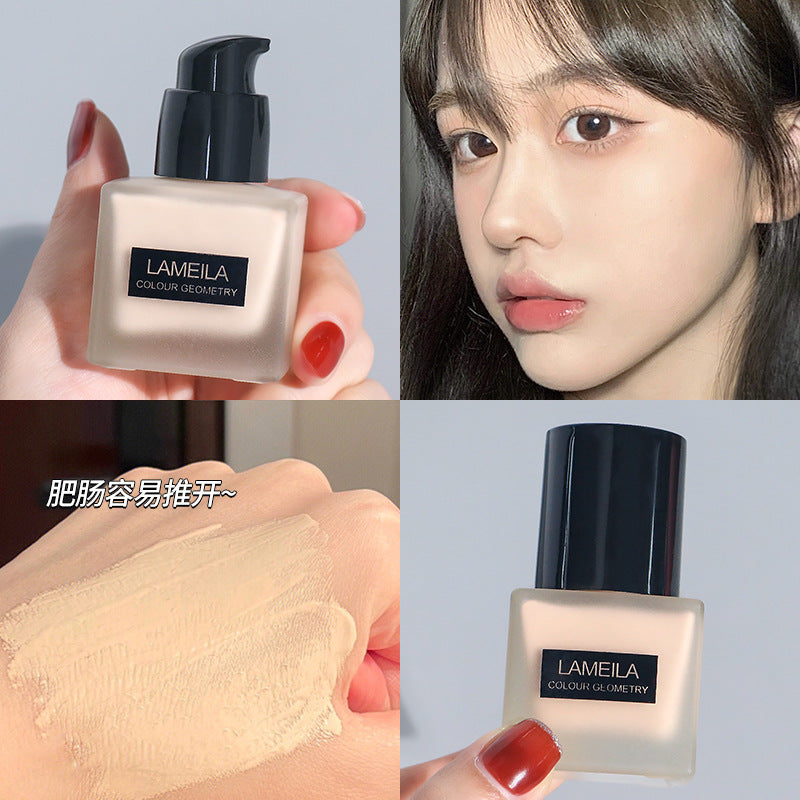 Lamera Small Square Bottle Foundation Liquid Clear Concealer Moisturizing Not Card Powder Natural Service Lasting Not Easy To Take Off Makeup BB Cream